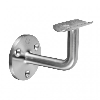 Q RAILING - HANDRAIL BRACKET, Q LINE, RECEPTION DIA 48.3 - FOR WALL MOUNTING, STAINLESS STEEL 316, MIRROR POLISHED EXTERIOR [PK2] [14010404810] 140104-048-10