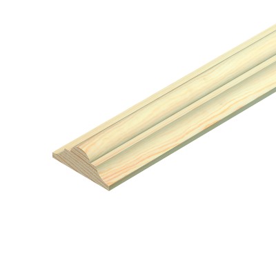 Cheshire Mouldings Pine Decorative Double Astragal Moulding - 2400x21x9mm Pack QTY 8 [TM520]