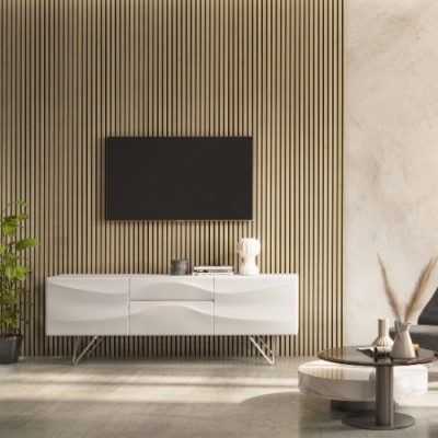 Cheshire Mouldings Acoustic Slat Wall Panel 2400 x 600mm Light Oak