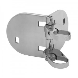 Q RAILING - Q-LINE A BALUSTER BRACKET, FASCIA MOUNT DIA:42.2MM, ADJUSTABLE INNER AND OUTER CORNER, STAINLESS STEEL 316 MIRROR POLISHED EXTERIOR [PK1] [140555-042-10] [14055504210]