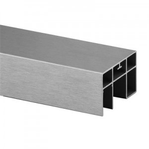 Q RAILING - Q LIGHTS LINEAR LIGHT RECTANGULAR CAP RAIL, ALUMINIUM BRUSHED ANOD EXTERIOR, L=5000MM, U=24MM [166926-654-50-18] [1669266545018] `