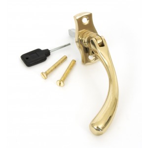 From The Anvil - Polished Brass Peardrop Espagnolette Fastener - Left Hand - 20419L