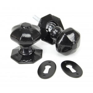 From The Anvil - Black Octagonal Mortice/Rim Knob Set 33250
