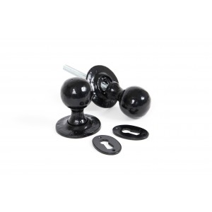 From The Anvil - Black Round Mortice/Rim Knob Set 33252