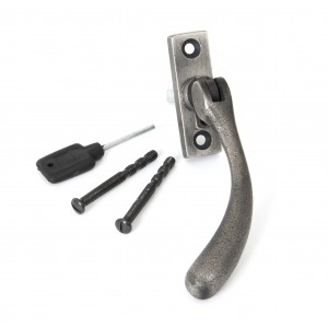 From The Anvil - Antique Pewter Slim Peardrop Espagnolette Fastener - Left Hand - 33333