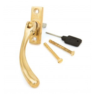 From The Anvil - Polished Brass Slim Peardrop Espagnolette Fastener - Right Hand - 33336