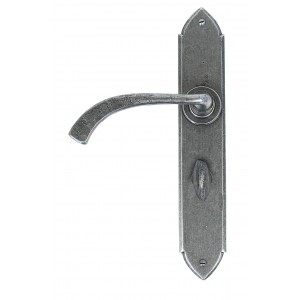 From The Anvil - Pewter Gothic Curved Sprung Lever Bathroom Set 33636