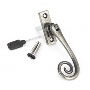 From The Anvil - Antique Pewter Slim Monkeytail Espagnolette Fastener - Left Hand - 33729