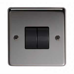 From The Anvil - Brushed Nickel Double 10 Amp Switch 34201
