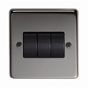 From The Anvil - Brushed Nickel Triple 10 Amp Switch 34202