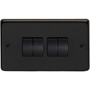 From The Anvil - Matt Black Quad 10 Amp Switch 34203/2