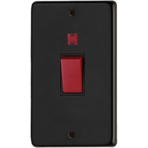 From The Anvil - Matt Black Double Plate Cooker Switch 34211/2