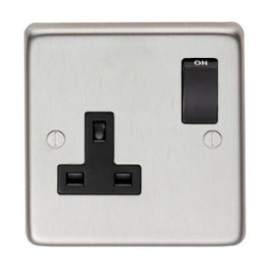From The Anvil - Stainless Steel Single 13 Amp Switched Socket 34223/1