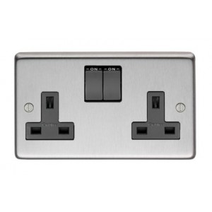 From The Anvil - Stainless Steel Double 13 Amp Switched Socket 34224/1