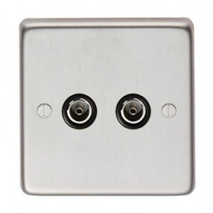 From The Anvil - Stainless Steel Double TV Socket 34230/1