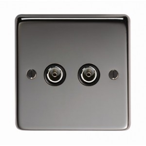 From The Anvil - Brushed Nickel Double TV Socket 34230