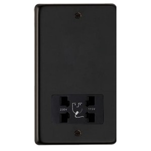 From The Anvil - Matt Black Dual Volt Shaver Socket 34232/2