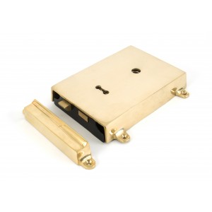 From The Anvil - Polished Brass Rim Lock & Cover 35000