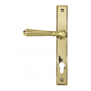 From The Anvil - Aged Brass Hinton Slimline Lever Espagnolette Lock Set 45314