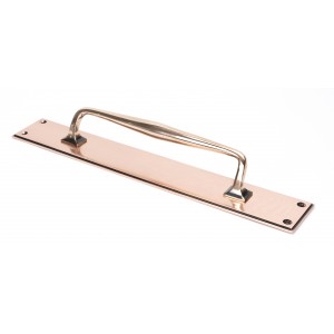 From The Anvil - Polished Bronze 425mm Art Deco Pull Handle on Backplate 45378