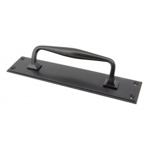 From The Anvil - Aged Bronze 300mm Art Deco Pull Handle on Backplate 45382