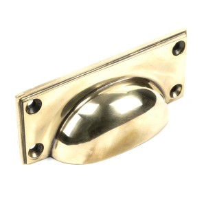 From The Anvil - Aged Brass Art Deco Drawer Pull 45400