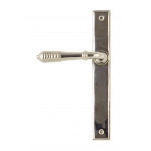 From The Anvil - Polished Nickel Reeded Slimline Lever Latch Set 45425