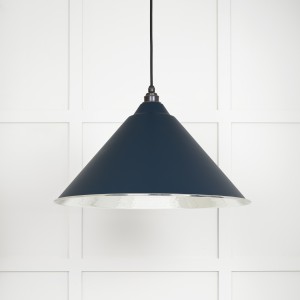 From The Anvil - Hammered Nickel Hockley Pendant in Dusk 45433DU