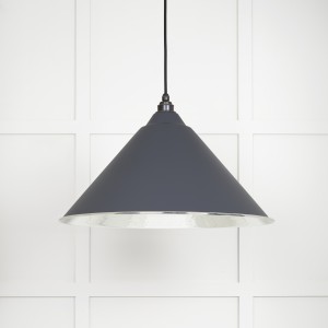 From The Anvil - Hammered Nickel Hockley Pendant in Slate 45433SL