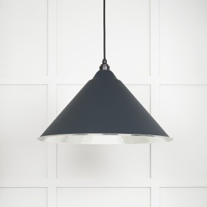 From The Anvil - Hammered Nickel Hockley Pendant in Soot 45433SO