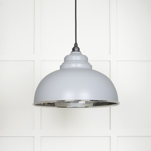 From The Anvil - Hammered Nickel Harborne Pendant in Birch 45472BI