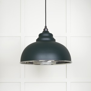 From The Anvil - Hammered Nickel Harborne Pendant in Dingle 45472DI