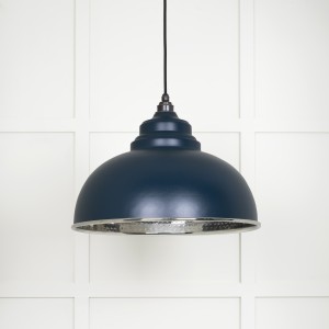 From The Anvil - Hammered Nickel Harborne Pendant in Dusk 45472DU