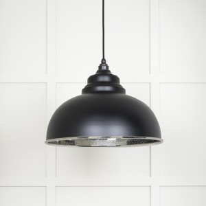 From The Anvil - Hammered Nickel Harborne Pendant in Elan Black 45472EB