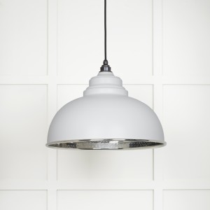 From The Anvil - Hammered Nickel Harborne Pendant in Flock 45472F