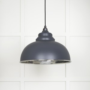 From The Anvil - Hammered Nickel Harborne Pendant in Slate 45472SL