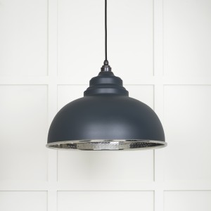 From The Anvil - Hammered Nickel Harborne Pendant in Soot 45472SO