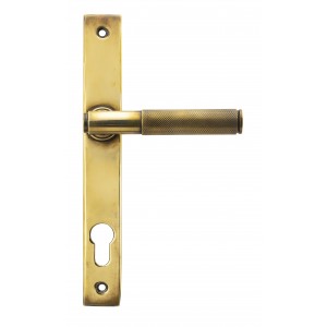 From The Anvil - Aged Brass Brompton Slimline Lever Espagnolette Lock Set 45499