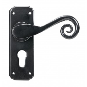 From The Anvil - Black Monkeytail Lever Euro Lock Set 45591