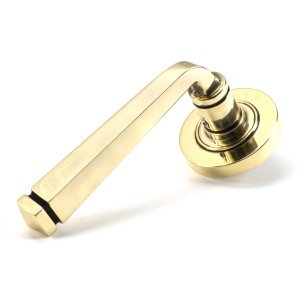 From The Anvil - Aged Brass Avon Round Lever On Rose Set (Plain) 45611