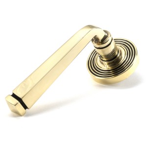 From The Anvil - Aged Brass Avon Round Lever On Rose Set (Beehive) 45613