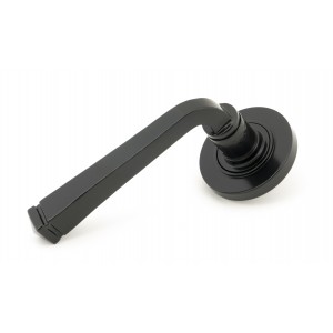 From The Anvil - Black Avon Round Lever On Rose Set (Plain) 45623