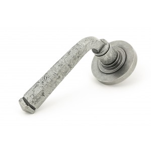 From The Anvil - Pewter Avon Round Lever On Rose Set (Plain) 45631