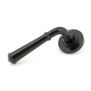 From The Anvil - Black Regency Lever On Rose Set (Plain Rose) 45635