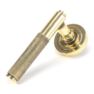 From The Anvil - Aged Brass Brompton Lever On Rose Set (Art Deco) 45660