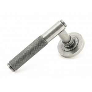 From The Anvil - Pewter Brompton Lever On Rose Set (Plain Rose) 45679