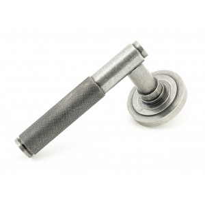 From The Anvil - Pewter Brompton Lever On Rose Set (Art Deco Rose) 45680