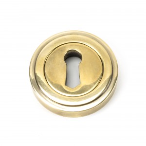 From The Anvil - Aged Brass Round Escutcheon (Art Deco) 45684