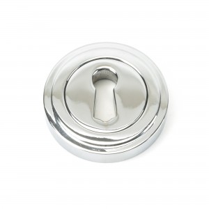 From The Anvil - Polished Chrome Round Escutcheon (Art Deco) 45688