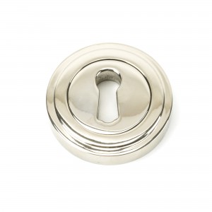 From The Anvil - Polished Nickel Round Escutcheon (Art Deco) 45692